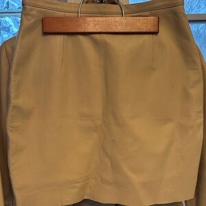 Pelle Studio by Wilson’s Leather Miami, Tan Leather Mini Skirt/Jacket combo
